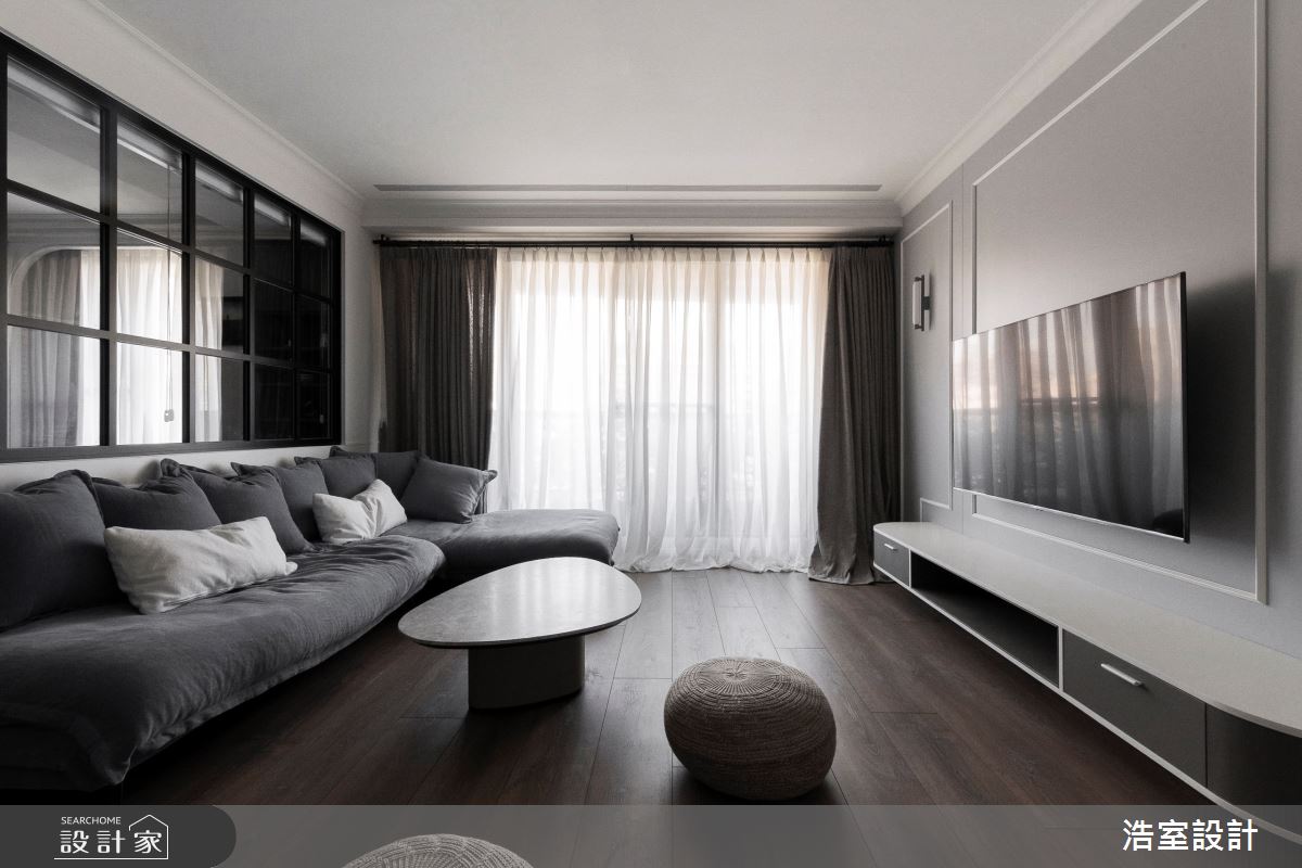 45坪新成屋(5年以下)＿美式風客廳案例圖片＿浩室設計＿浩室_凡賽斯之5