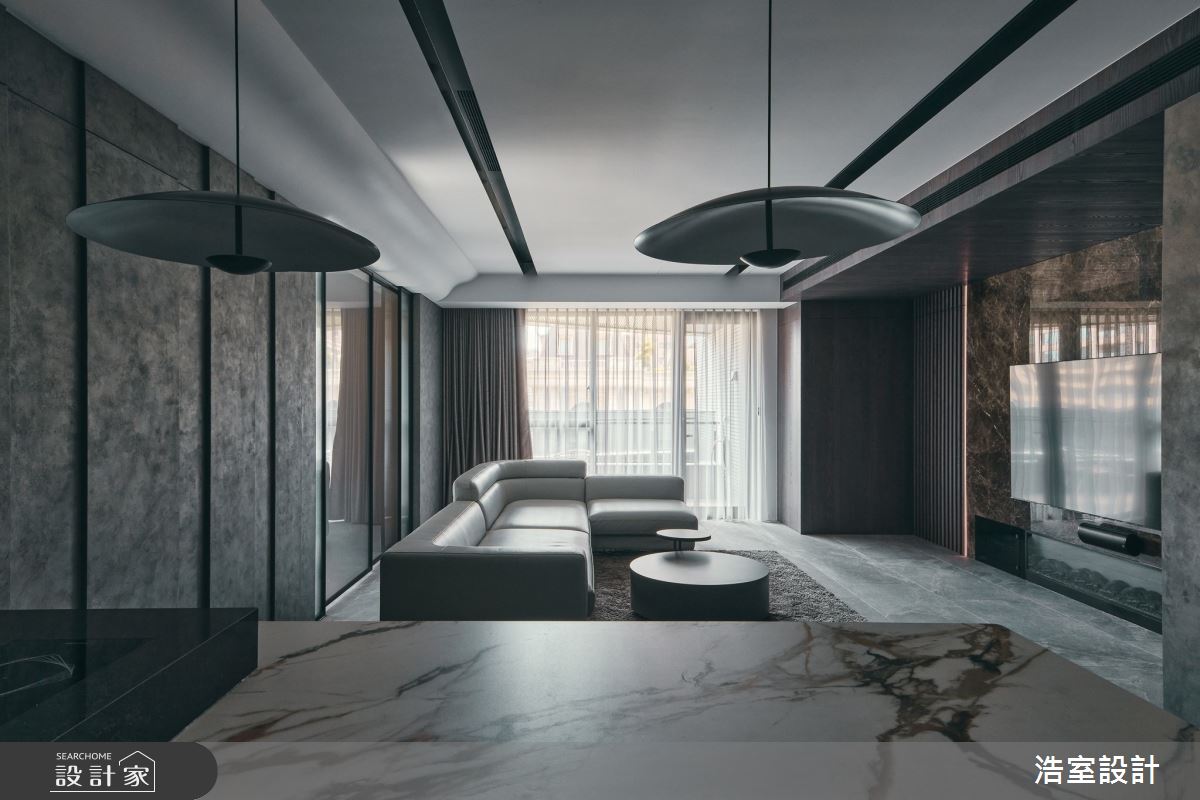 35坪新成屋(5年以下)＿飯店風客廳吧檯案例圖片＿浩室設計＿浩室_旅人 .long stay之3