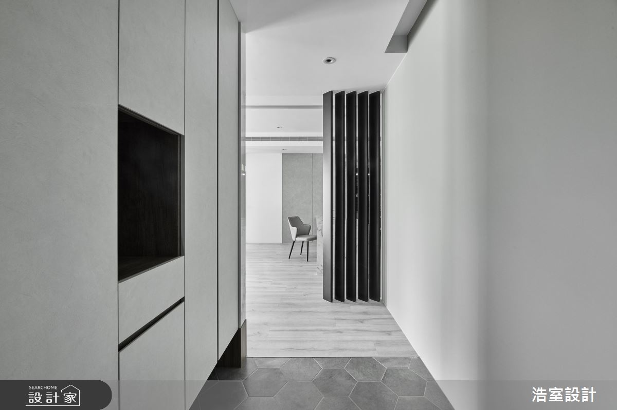 35坪新成屋(5年以下)＿現代風玄關案例圖片＿浩室設計＿浩室_清潤墨逸之1
