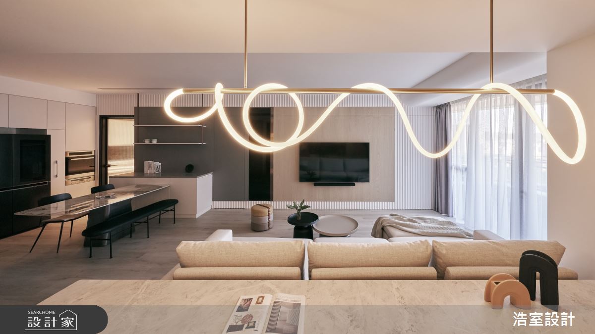 32坪新成屋(5年以下)＿簡約風客廳案例圖片＿浩室設計＿浩室_微醺之9