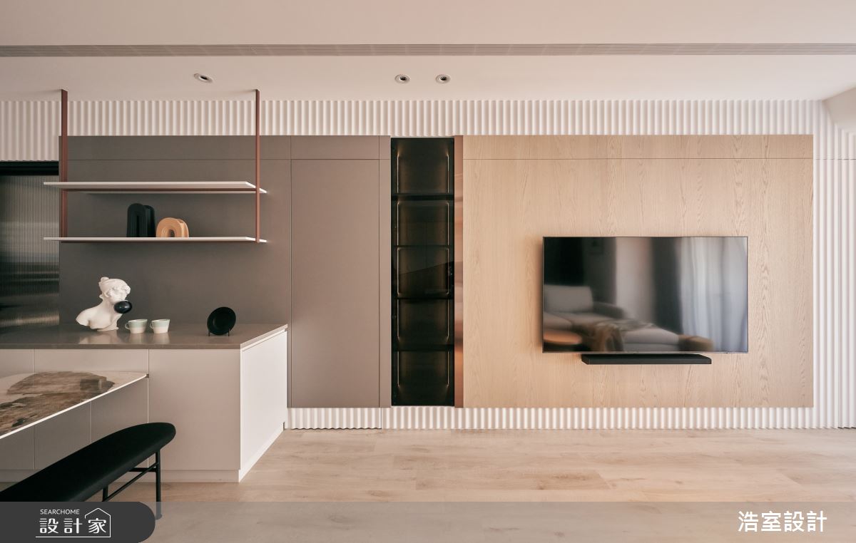 32坪新成屋(5年以下)＿簡約風客廳案例圖片＿浩室設計＿浩室_微醺之10