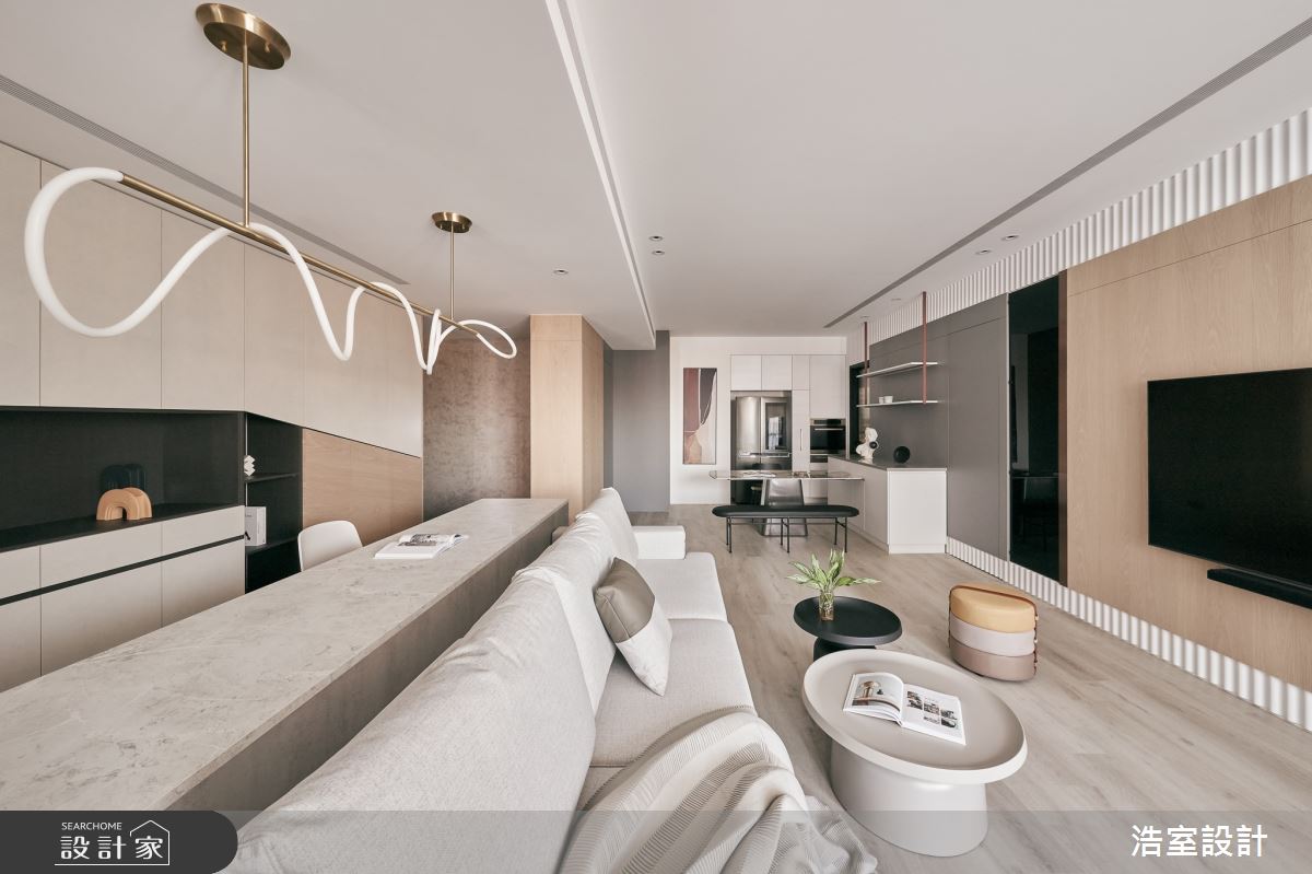 32坪新成屋(5年以下)＿簡約風客廳案例圖片＿浩室設計＿浩室_微醺之6