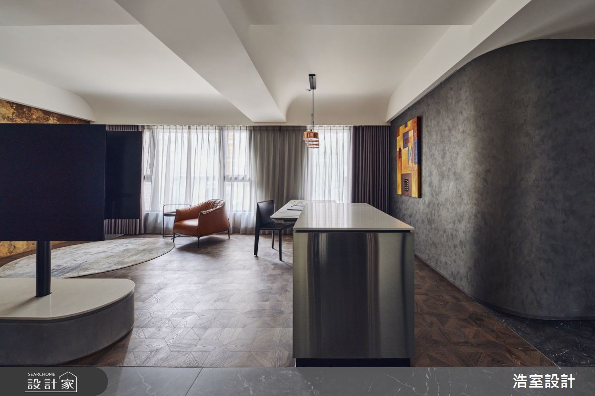20坪新成屋(5年以下)＿混搭風客廳餐廳中島案例圖片＿浩室設計＿浩室_形隨意轉之9