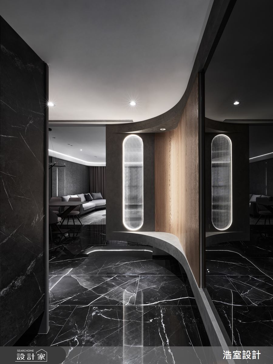 78坪新成屋(5年以下)＿現代風玄關案例圖片＿浩室設計＿浩室_層 ∙ 弧 ∙ 鏡之3
