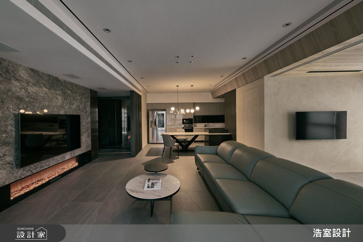 32坪新成屋(5年以下)＿現代風玄關客廳餐廳廚房案例圖片＿浩室設計＿浩室_74之4