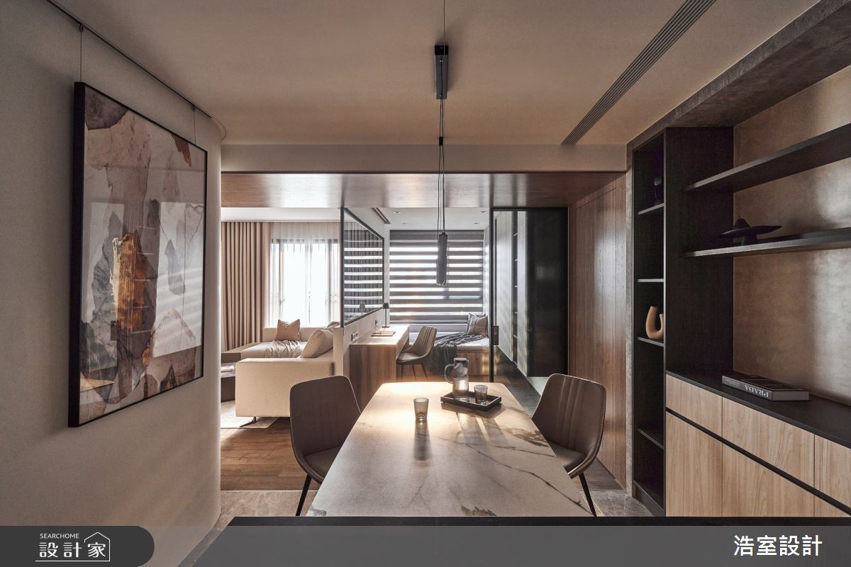 21坪新成屋(5年以下)＿現代風客廳餐廳書房工作區案例圖片＿浩室設計＿浩室_琴瑟相生之13