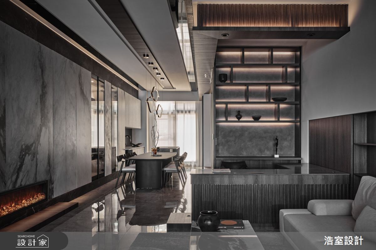 105坪新成屋(5年以下)＿現代風客廳餐廳書房工作區案例圖片＿浩室設計＿浩室_復刻．旅行悸動之5