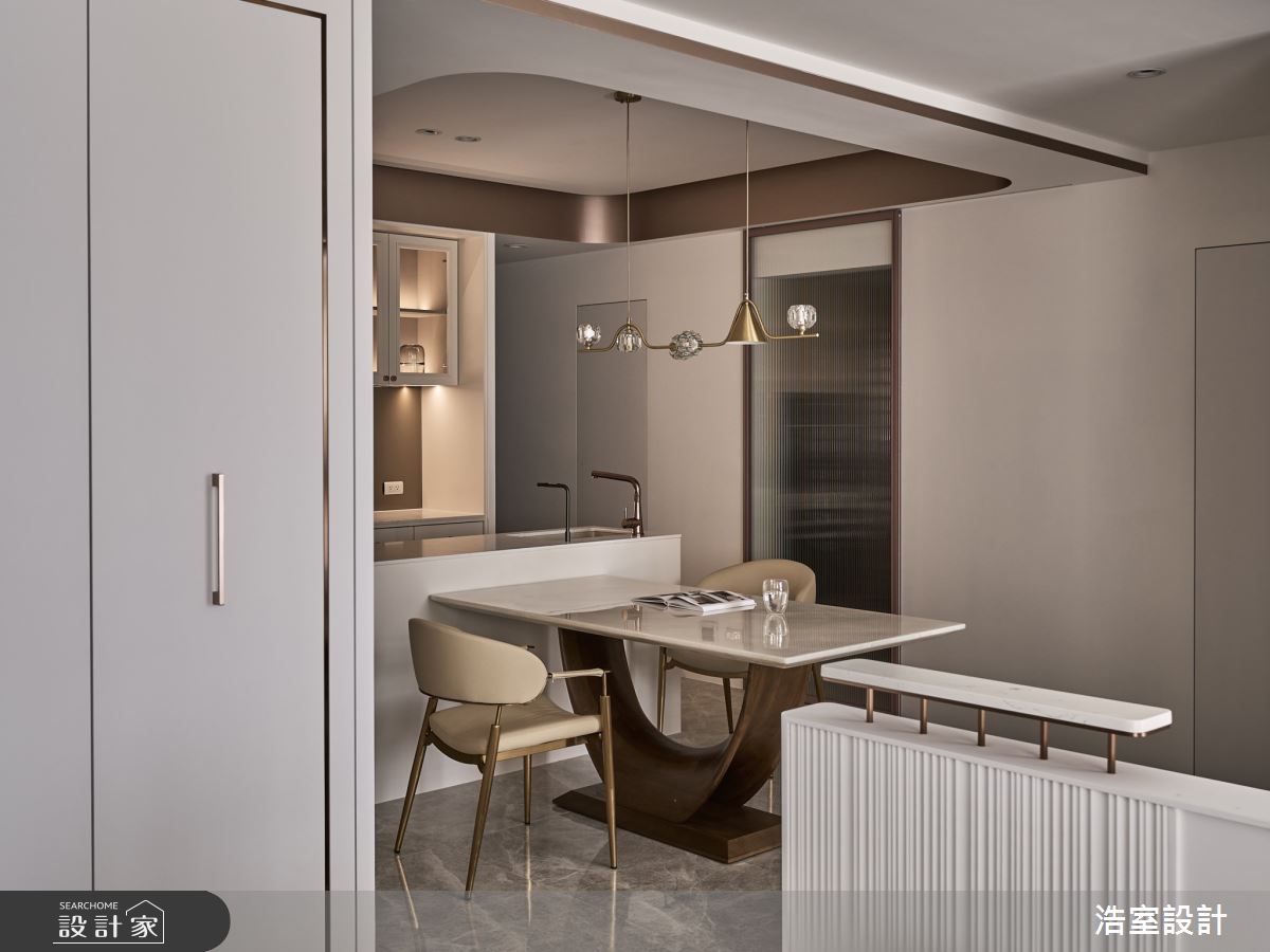 31坪新成屋(5年以下)＿現代輕奢風餐廳中島案例圖片＿浩室設計＿浩室_一輕鷗之10