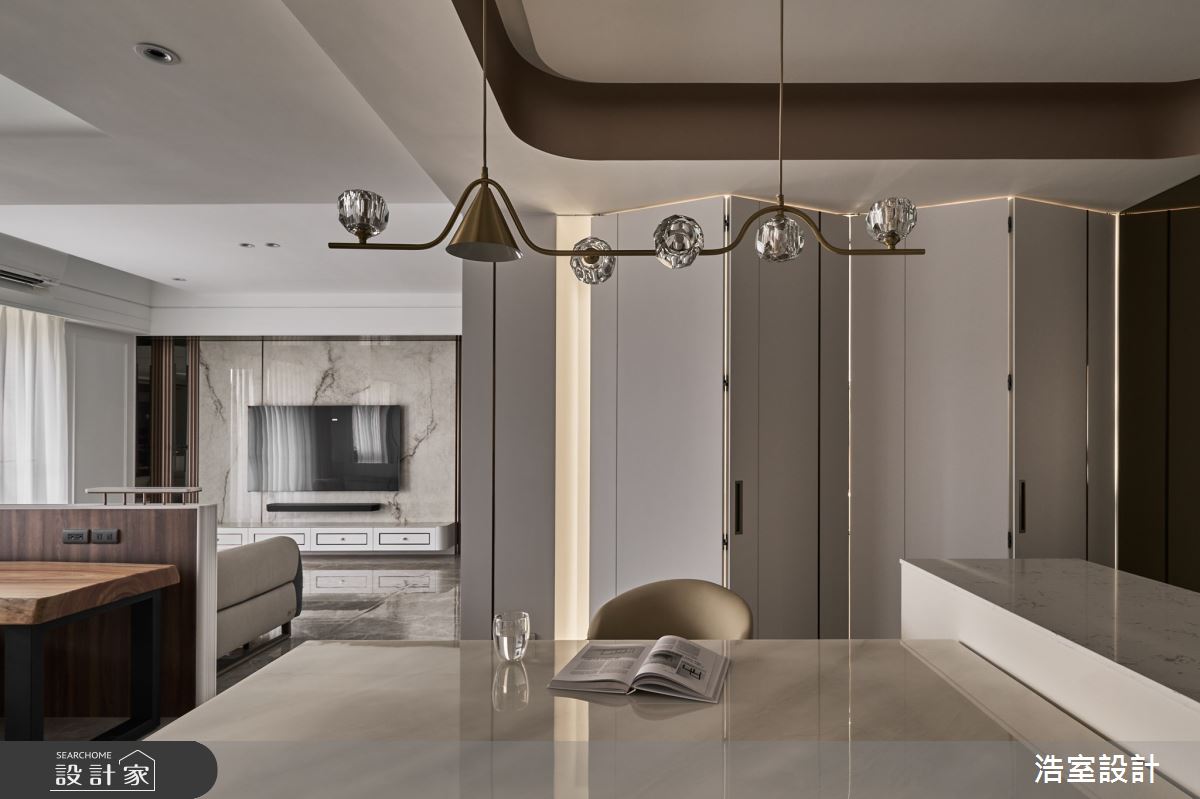 31坪新成屋(5年以下)＿現代輕奢風客廳餐廳案例圖片＿浩室設計＿浩室_一輕鷗之8