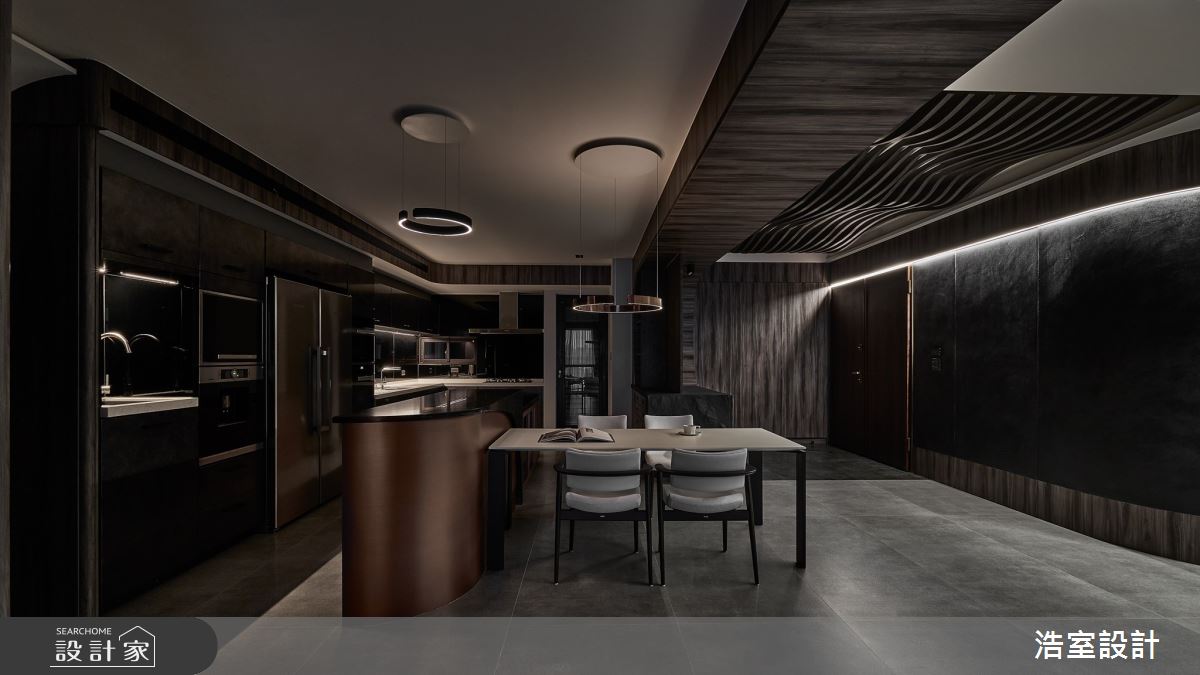 57坪新成屋(5年以下)＿混搭風餐廳廚房中島案例圖片＿浩室設計＿浩室_解構。序列之11