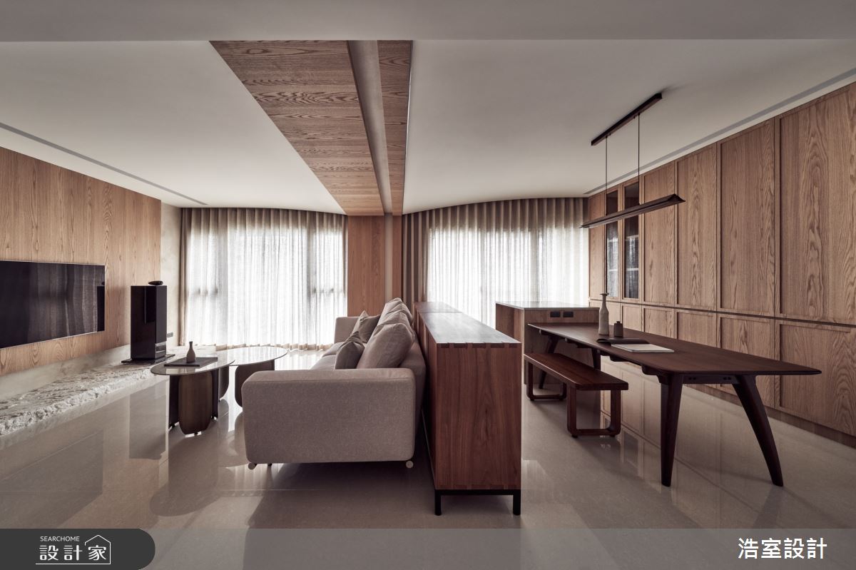 45坪新成屋(5年以下)＿日式簡約風客廳餐廳中島案例圖片＿浩室設計＿浩室_吟詠澄玥之2