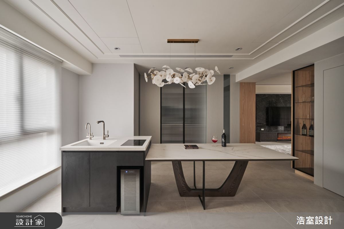 30坪中古屋(5~15年)＿現代風餐廳中島案例圖片＿浩室設計＿浩室_靜江月之5