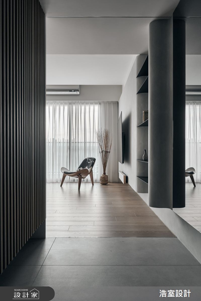 28坪新成屋(5年以下)＿混搭風玄關客廳案例圖片＿浩室設計＿浩室_迴游之1