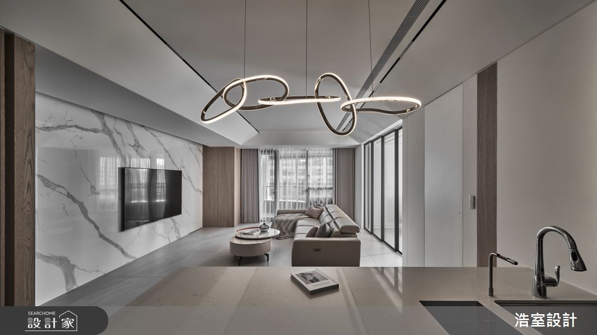 32坪新成屋(5年以下)＿混搭風客廳中島案例圖片＿浩室設計＿浩室_心。新 平衡之7