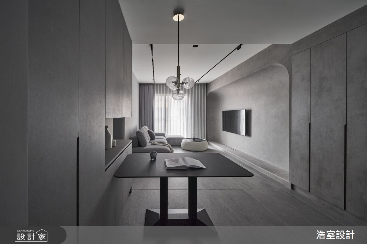 19坪新成屋(5年以下)＿侘寂風客廳餐廳案例圖片＿浩室設計＿浩室_灰度，柔曲之美之2