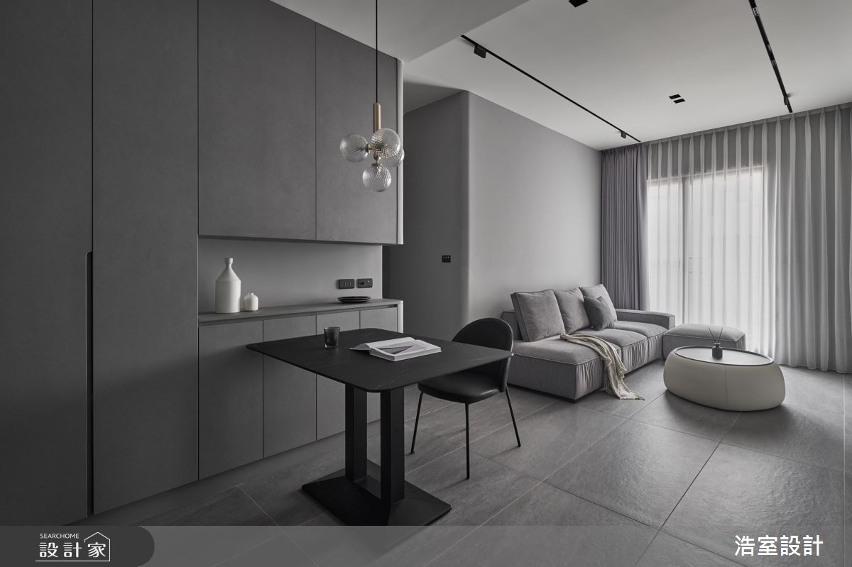 19坪新成屋(5年以下)＿侘寂風客廳餐廳案例圖片＿浩室設計＿浩室_灰度，柔曲之美之1