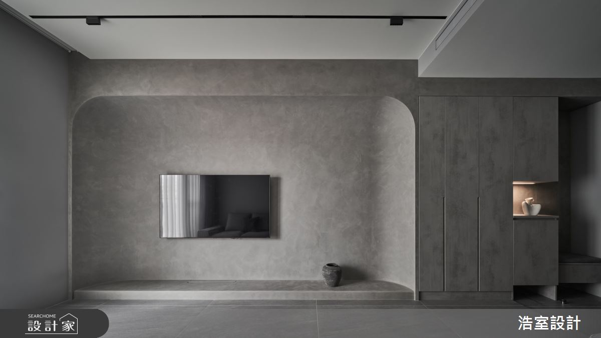 19坪新成屋(5年以下)＿侘寂風客廳案例圖片＿浩室設計＿浩室_灰度，柔曲之美之6