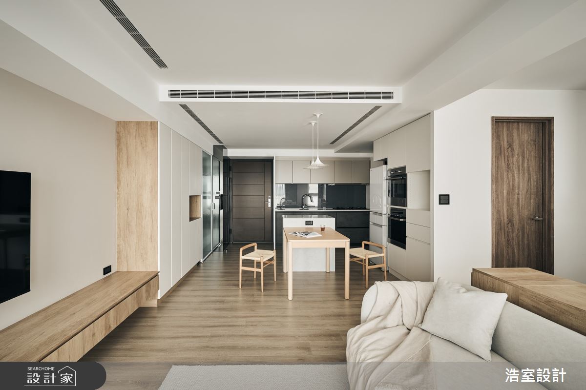 25坪新成屋(5年以下)＿混搭風客廳餐廳廚房中島案例圖片＿浩室設計＿浩室_麥穗之9