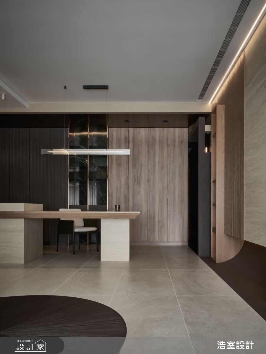 30坪新成屋(5年以下)＿現代風餐廳中島案例圖片＿浩室設計＿浩室_飛行時數之3