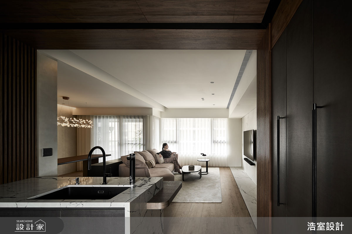 50坪中古屋(5~15年)＿現代風客廳中島案例圖片＿浩室設計＿浩室_映像之6