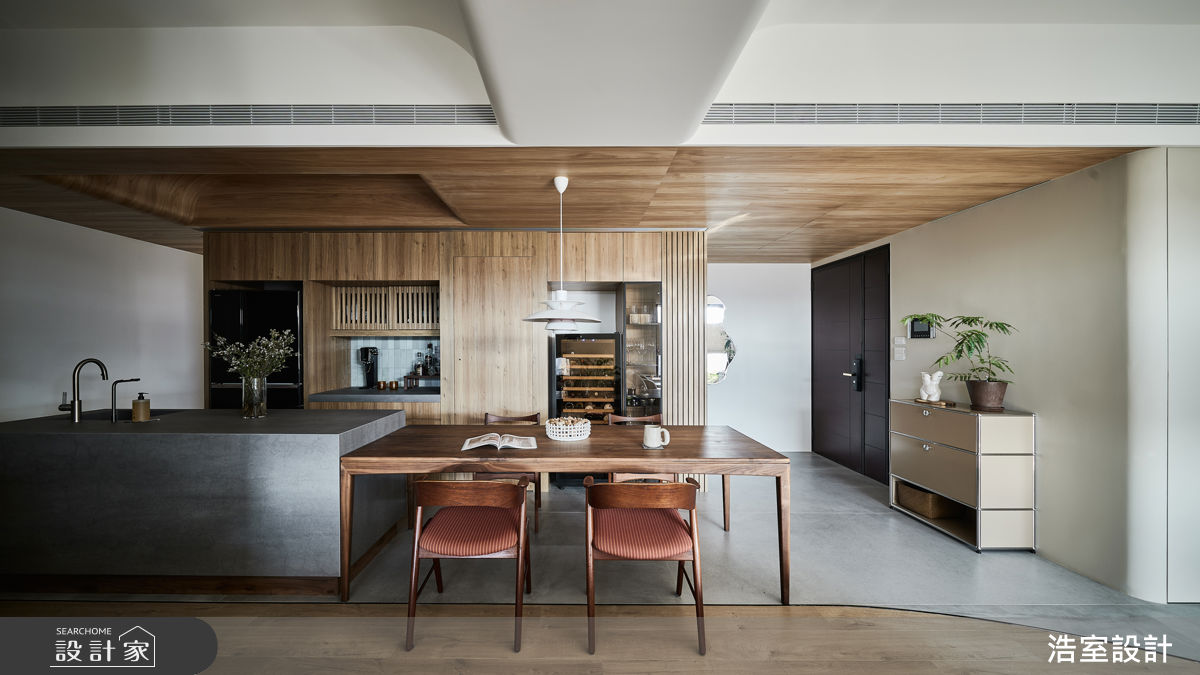 24坪新成屋(5年以下)＿混搭風玄關餐廳中島案例圖片＿浩室設計＿浩室_流韻之5