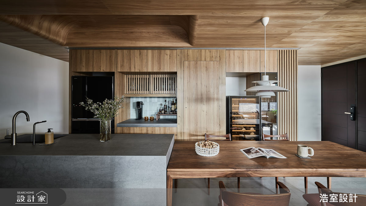 24坪新成屋(5年以下)＿混搭風玄關餐廳中島案例圖片＿浩室設計＿浩室_流韻之4
