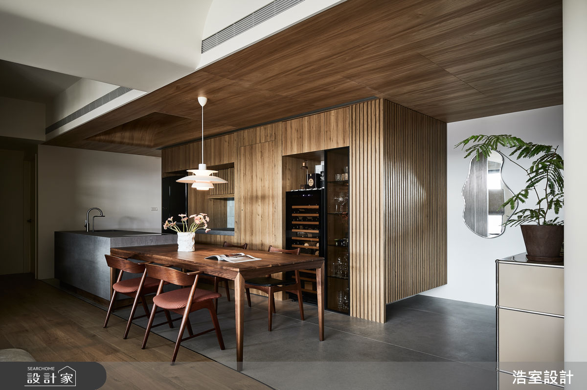 24坪新成屋(5年以下)＿混搭風玄關餐廳中島案例圖片＿浩室設計＿浩室_流韻之6