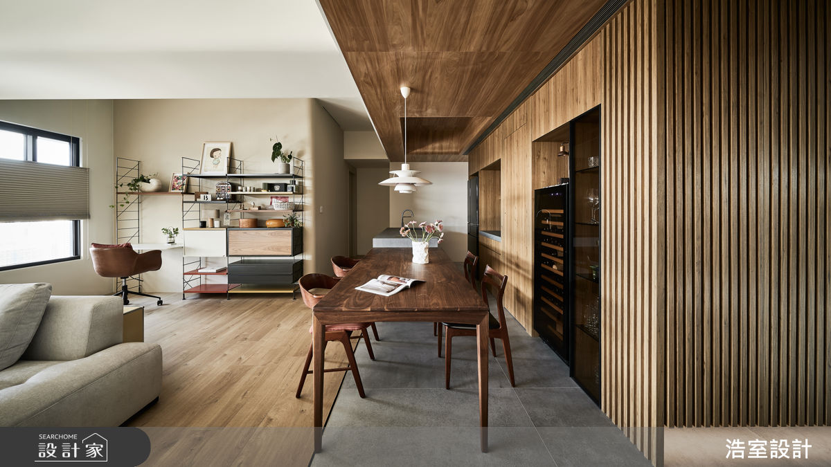 24坪新成屋(5年以下)＿混搭風餐廳書房中島案例圖片＿浩室設計＿浩室_流韻之1