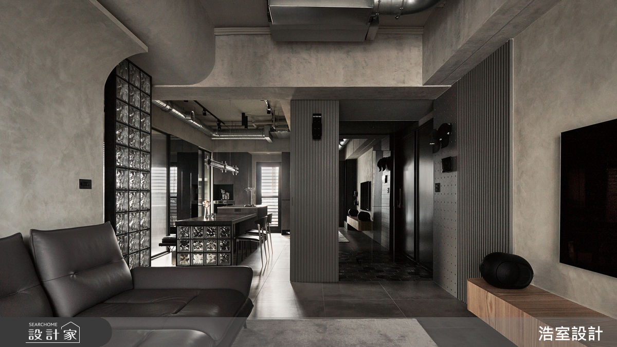 35坪新成屋(5年以下)＿工業風玄關客廳餐廳案例圖片＿浩室設計＿浩室_Loft。間奏之5