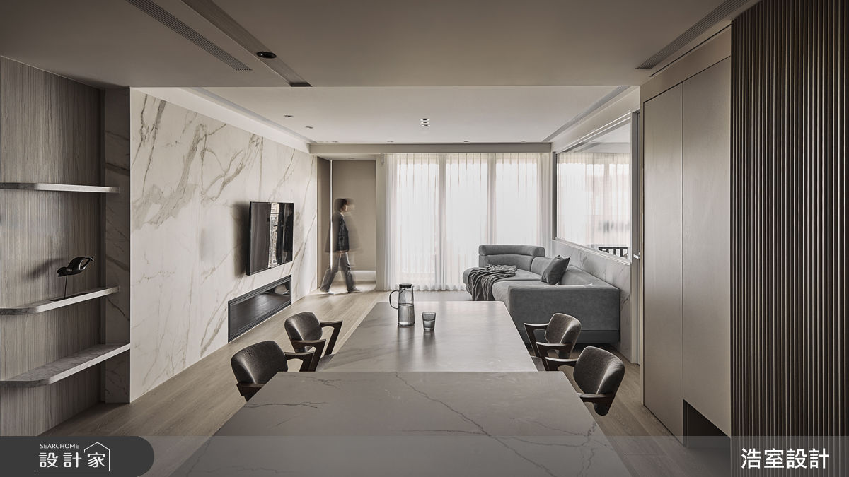 33坪新成屋(5年以下)＿現代風客廳餐廳中島案例圖片＿浩室設計＿浩室_遊光之5