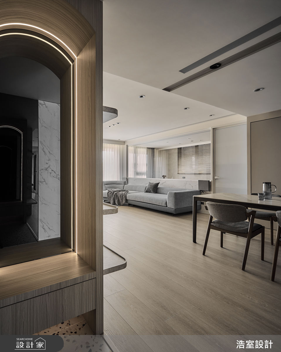 33坪新成屋(5年以下)＿現代風玄關客廳餐廳案例圖片＿浩室設計＿浩室_遊光之3