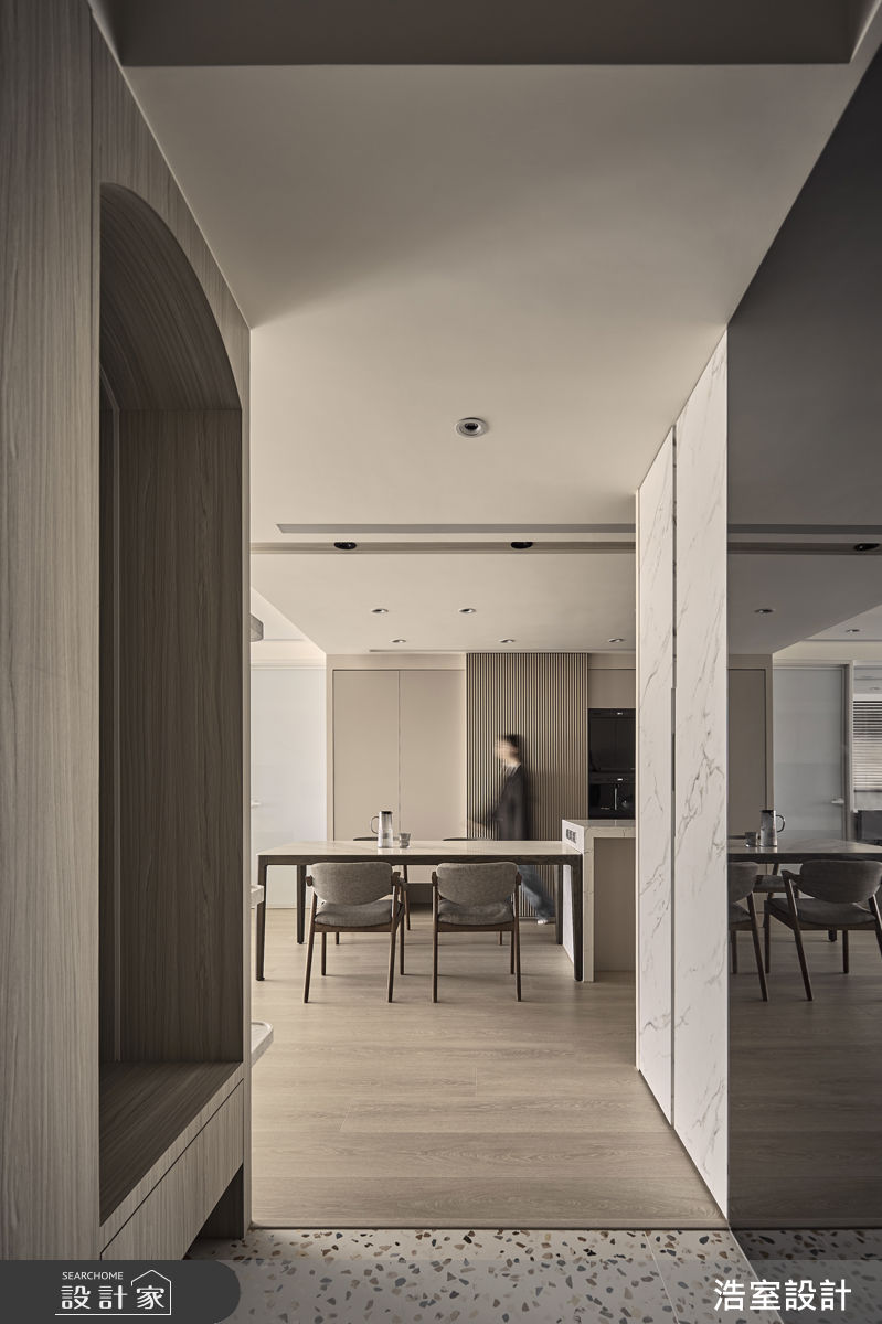 33坪新成屋(5年以下)＿現代風玄關餐廳中島案例圖片＿浩室設計＿浩室_遊光之2