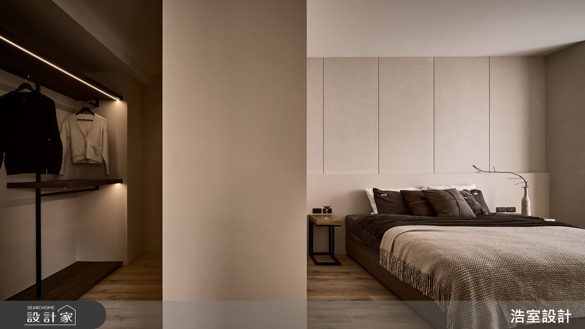 老屋(16~30年)＿侘寂風臥室更衣間案例圖片＿浩室設計＿浩室_棲光。育時之13