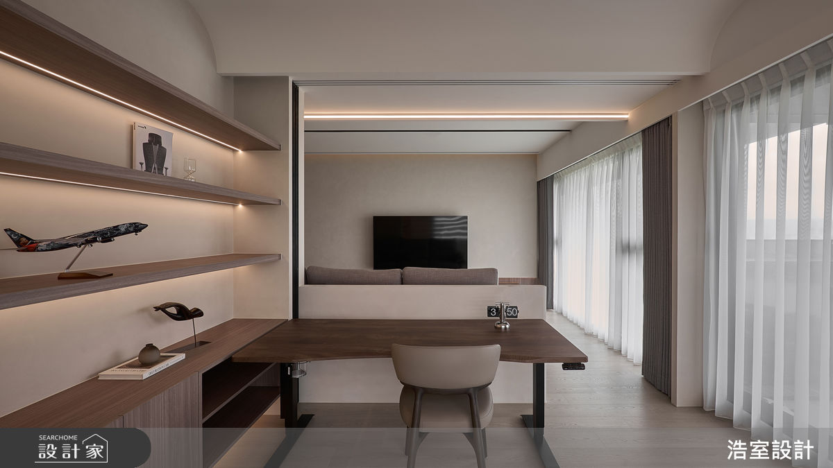 新成屋(5年以下)＿Japandi客廳書房案例圖片＿浩室設計＿浩室_Japandi 光間之8