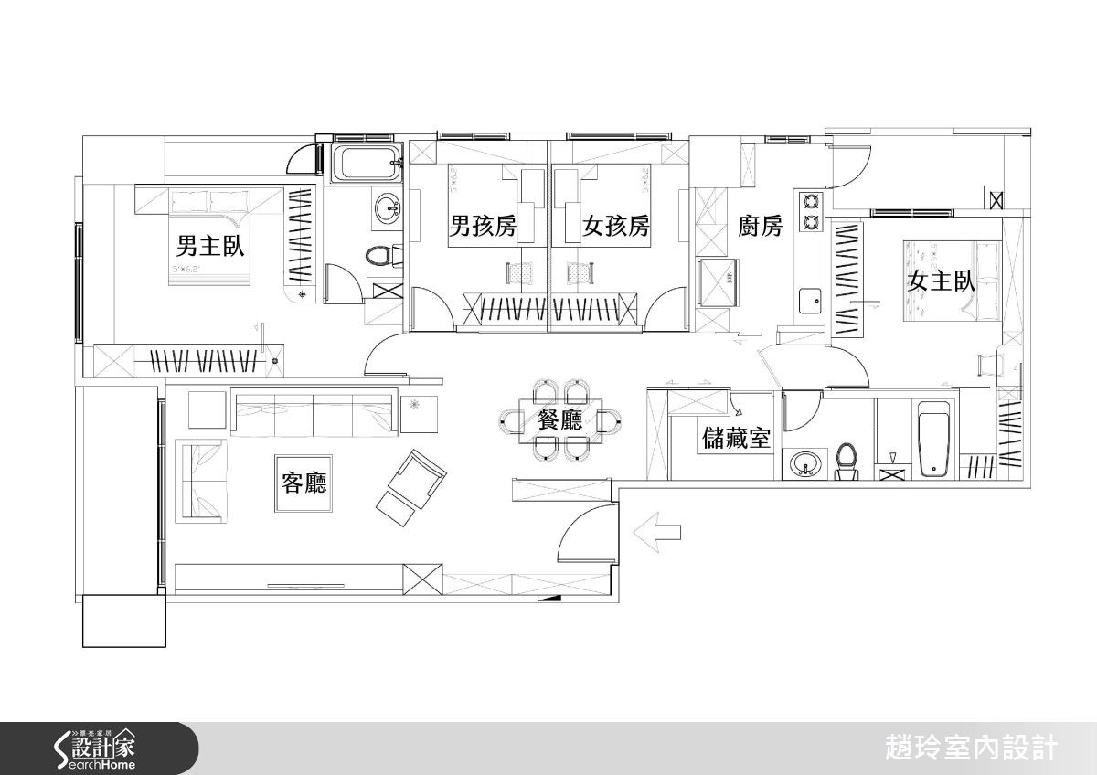 75坪新成屋(5年以下)＿新古典案例圖片＿趙玲室內設計有限公司＿趙玲_33之8