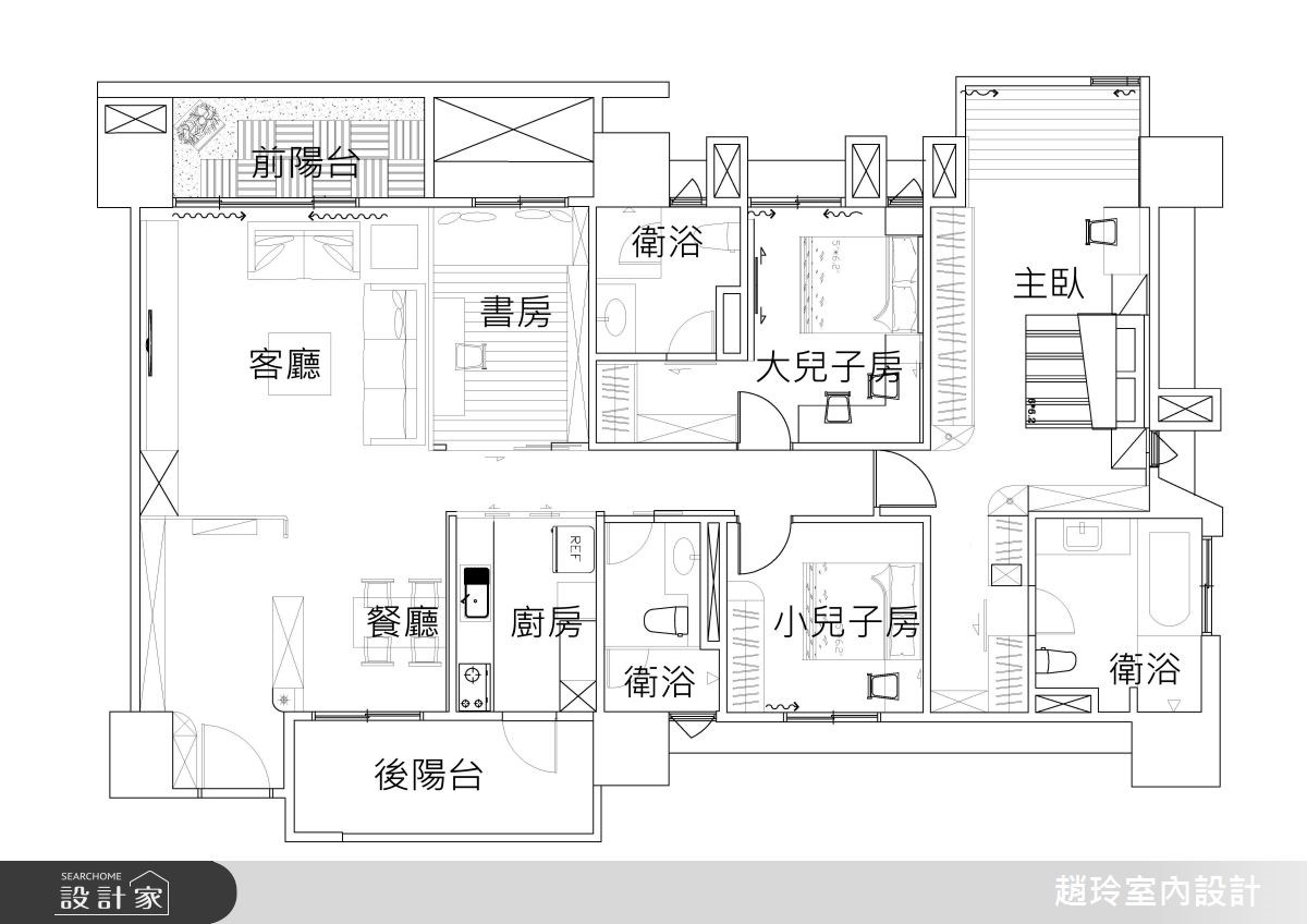 90坪新成屋(5年以下)＿新古典案例圖片＿趙玲室內設計有限公司＿趙玲_41之16