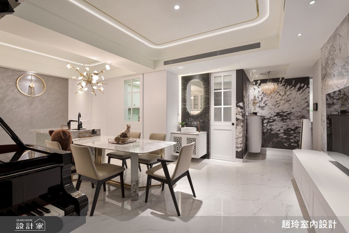 35坪新成屋(5年以下)＿新古典玄關客廳餐廳中島案例圖片＿趙玲室內設計有限公司＿趙玲_72之7