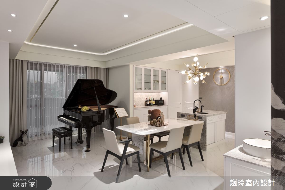 35坪新成屋(5年以下)＿新古典餐廳中島案例圖片＿趙玲室內設計有限公司＿趙玲_72之8