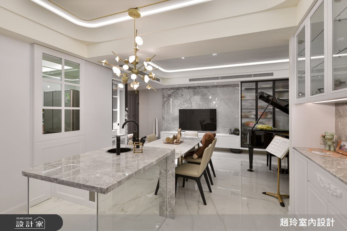 35坪新成屋(5年以下)＿新古典餐廳中島案例圖片＿趙玲室內設計有限公司＿趙玲_72之15