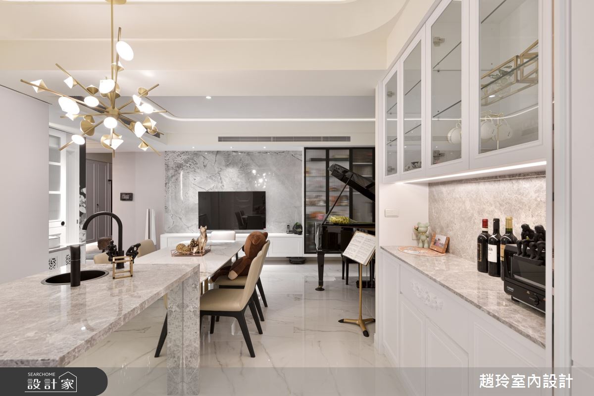 35坪新成屋(5年以下)＿新古典客廳餐廳中島案例圖片＿趙玲室內設計有限公司＿趙玲_72之16