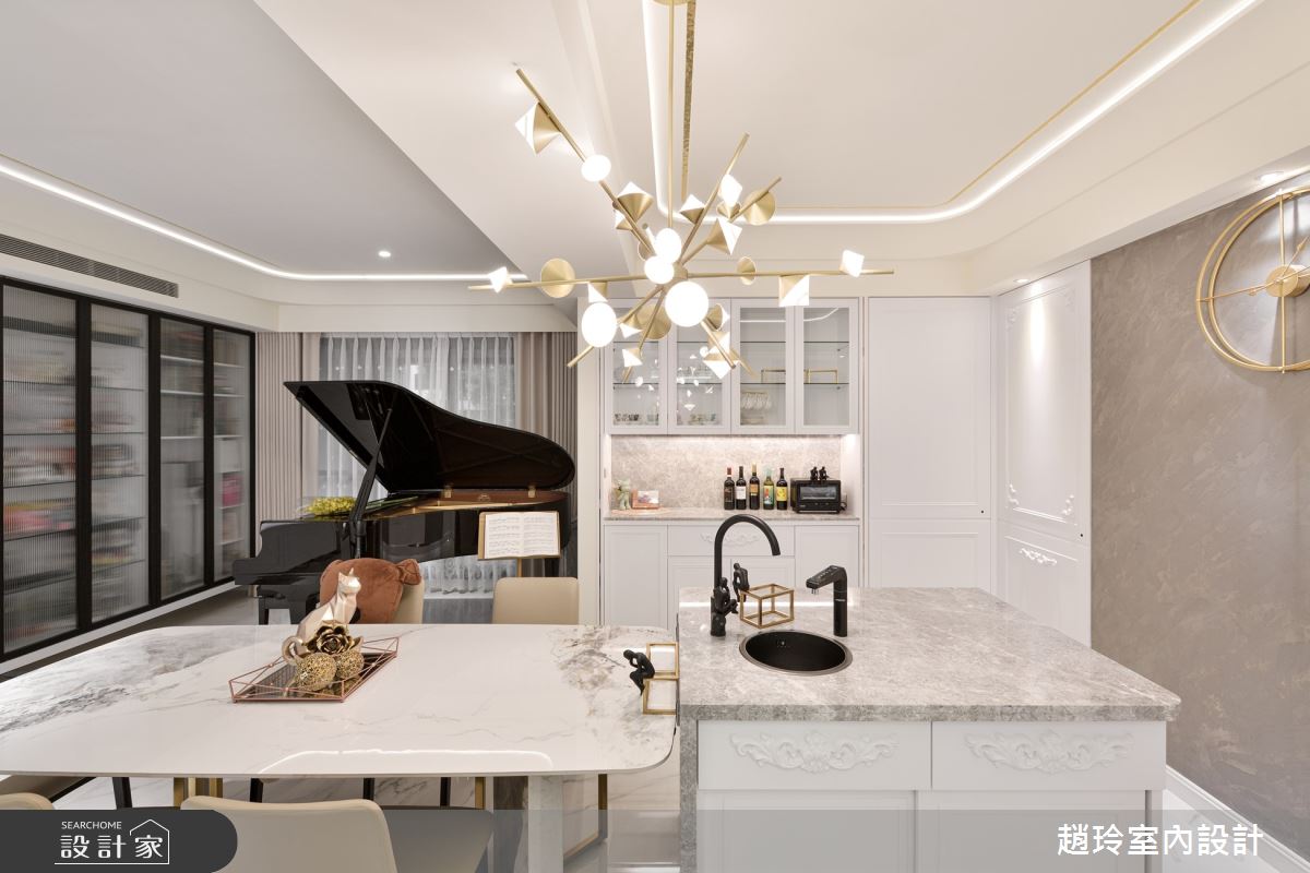 35坪新成屋(5年以下)＿新古典餐廳中島案例圖片＿趙玲室內設計有限公司＿趙玲_72之19