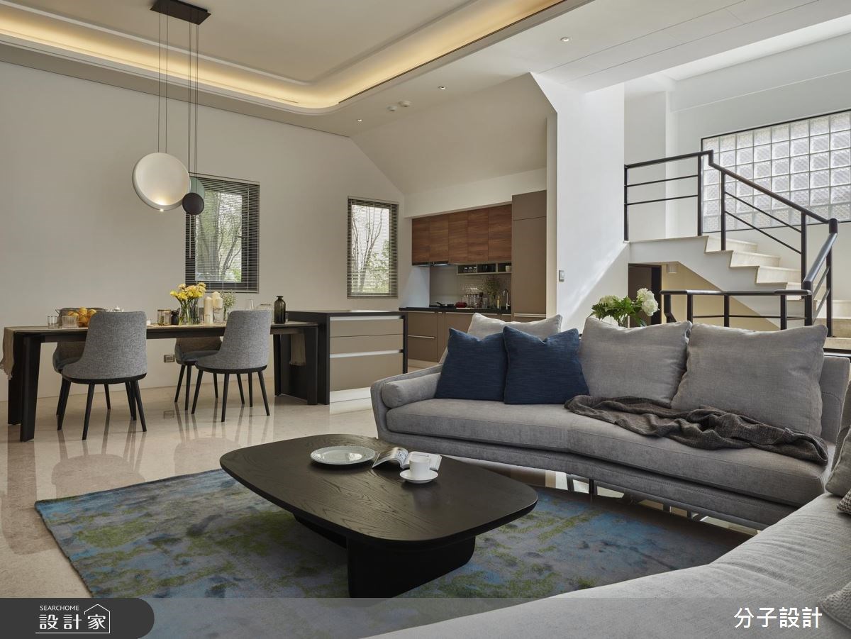 80坪老屋(16~30年)＿現代風客廳餐廳樓梯案例圖片＿分子設計＿分子_32之4