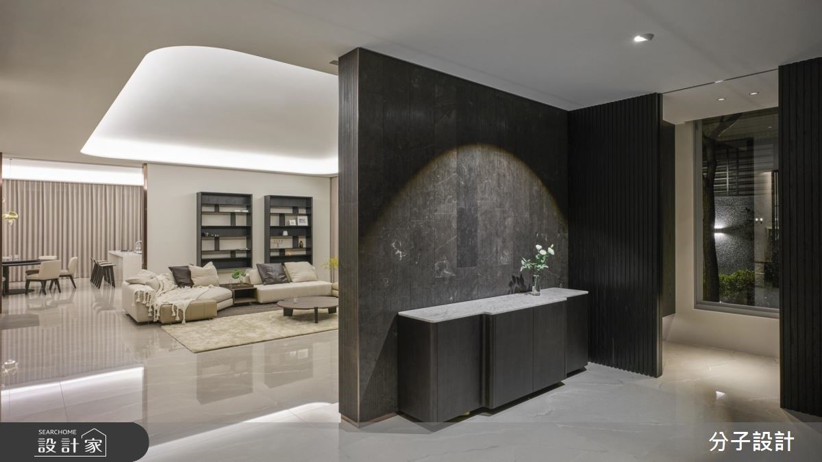 350坪新成屋(5年以下)＿混搭風玄關客廳案例圖片＿分子設計＿分子_39之1