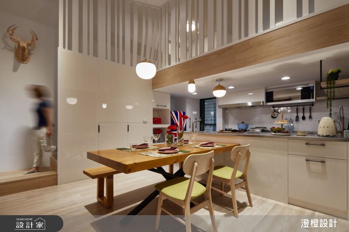 42坪新成屋(5年以下)＿混搭風餐廳廚房案例圖片＿澄橙設計＿澄橙_29挑高奢華趣味親子宅之8
