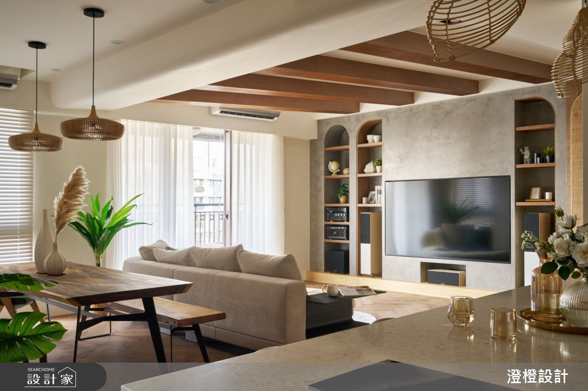 42坪新成屋(5年以下)＿峇里島風客廳餐廳中島案例圖片＿澄橙設計＿澄橙_62之6