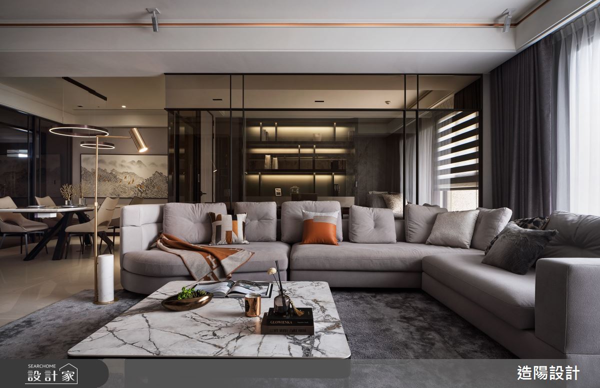 76坪新成屋(5年以下)＿新古典客廳案例圖片＿造陽設計＿造陽_解構界限之3