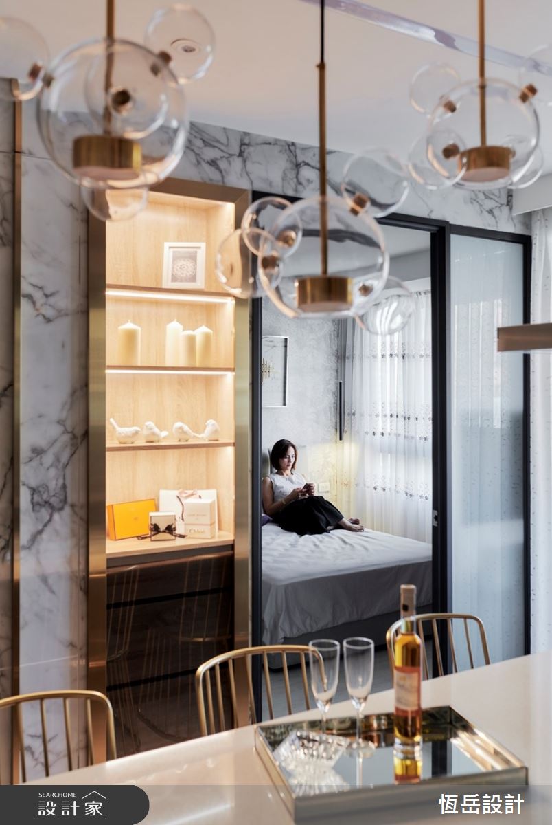 17坪新成屋(5年以下)＿奢華風餐廳臥室案例圖片＿恆岳設計＿恆岳_新貴女王殿堂之7