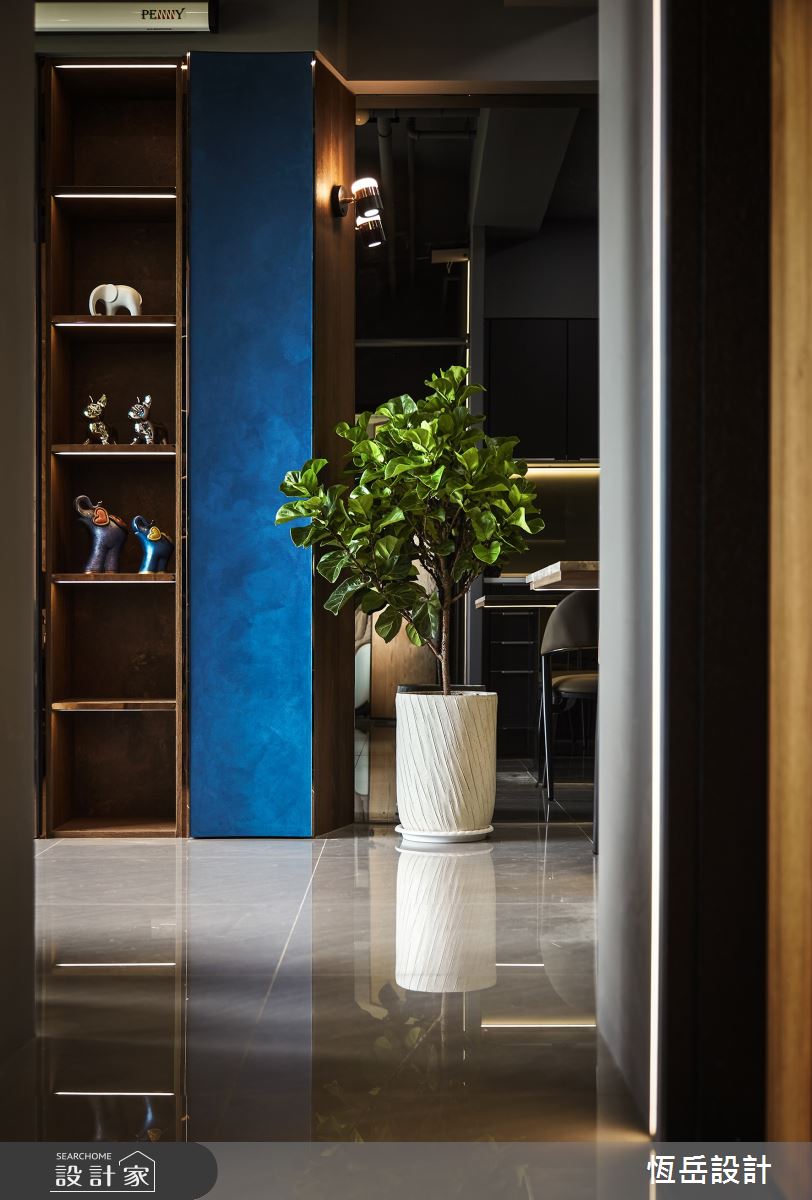 21坪新成屋(5年以下)＿混搭風客廳案例圖片＿恆岳設計＿恆岳_普魯士藍之2