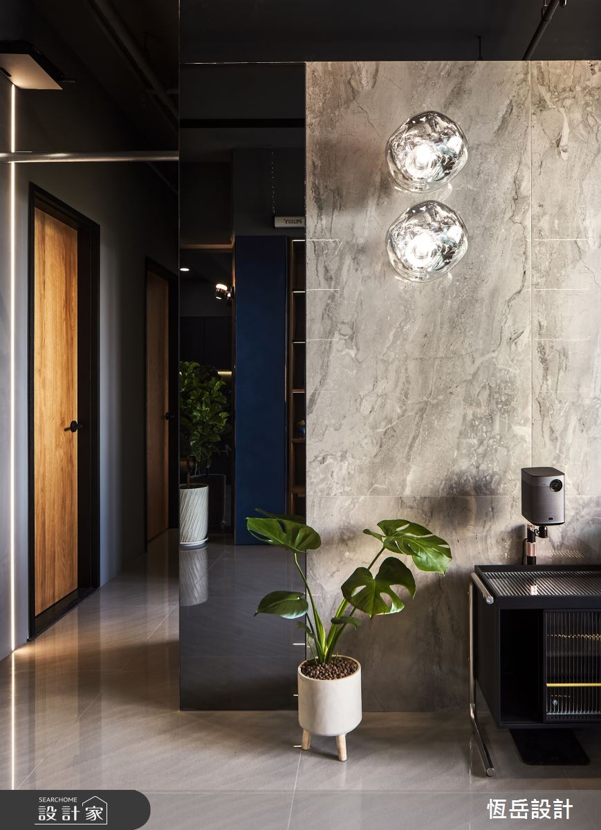 21坪新成屋(5年以下)＿混搭風客廳走廊案例圖片＿恆岳設計＿恆岳_普魯士藍之6