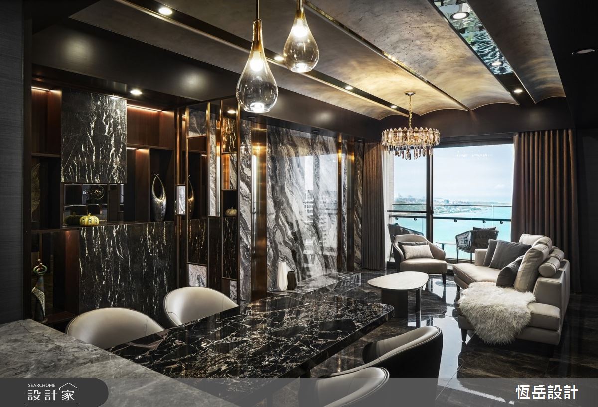 30坪新成屋(5年以下)＿奢華風客廳餐廳陽台案例圖片＿恆岳設計＿恆岳_GEST HOUSE之7